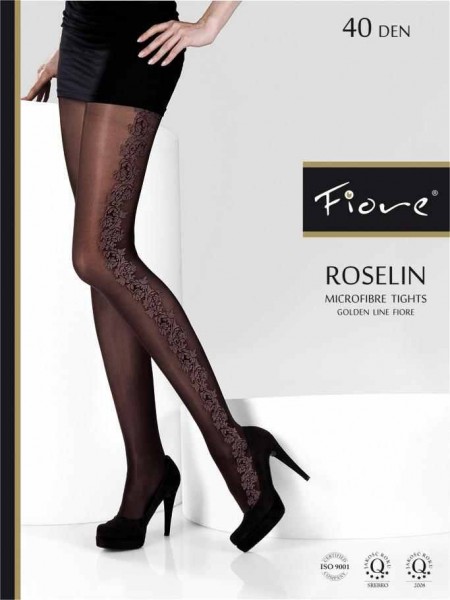 Fiore Microfaser-Strumpfhose mit floralem Muster Roselin 40 den