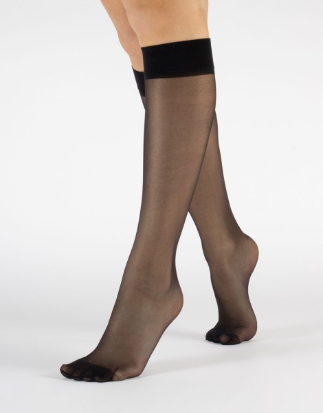 Cette - Transparente, glatte Kniestrümpfe - 2 Paar