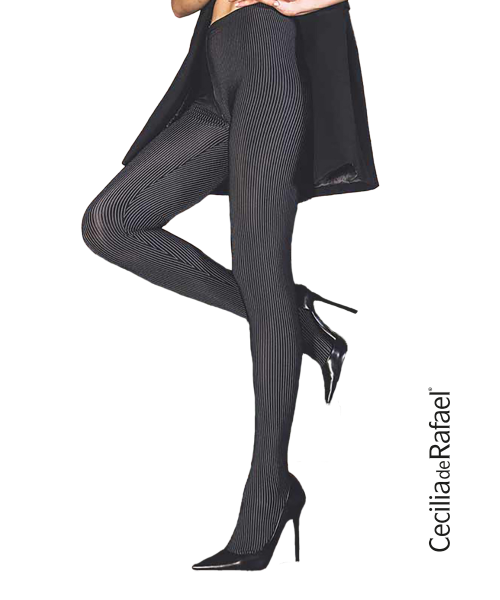 Cecilia de Rafael - Absolut blickdichte Strumpfhose mit Nadelstreifen