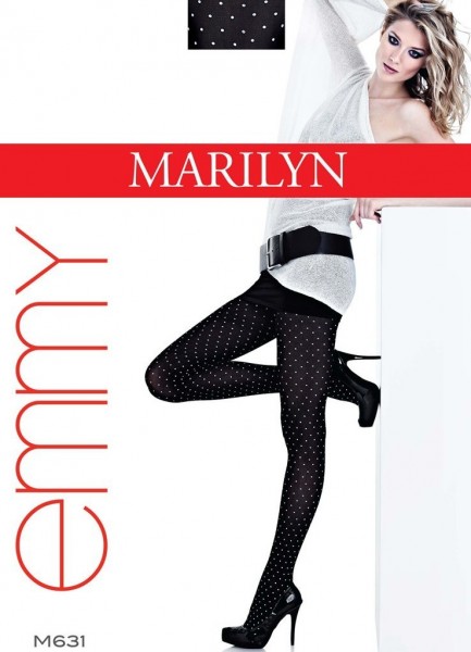 Marilyn Elegante Feinstrumpfhosen mit verspieltem Tupfenmuster Emmy, 40 DEN