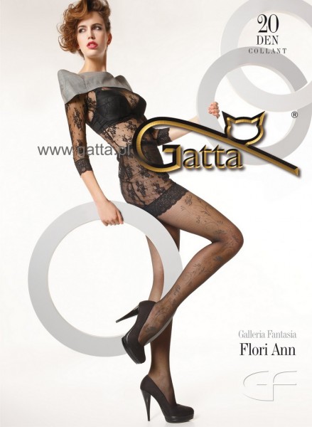 Gatta Feinstrumpfhose mit dezentem Blumenmuster Flori Ann 02, 20 DEN