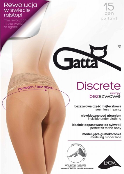 Gatta Discrete 15 - Nahtlose Feinstrumpfhose mit dekorativem Spitzenbund