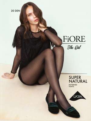 Fiore Damen Feinstrumpfhose Miguela/Golden Line – Gemustert, 40 Den