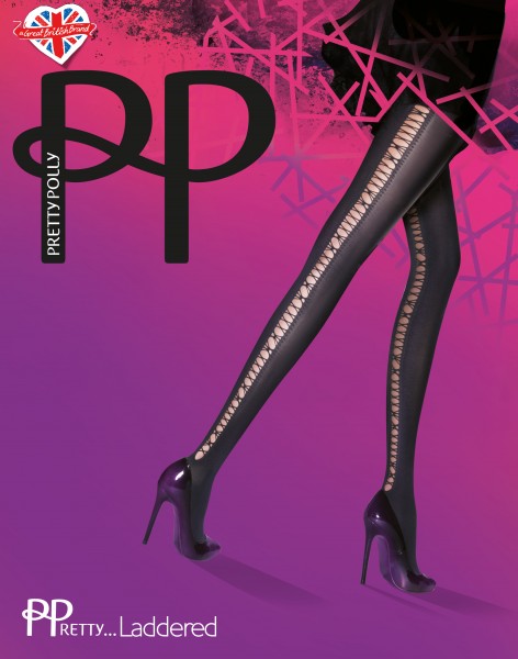 Strumpfhose mit Lochmuster in Schnüroptik PPretty...Laddered von Pretty Polly