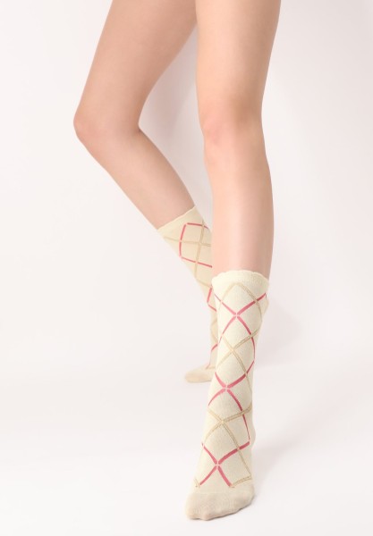 Oroblu - Sehr weiche Socken mit Viskose und einem dreifarbigen Karomuster