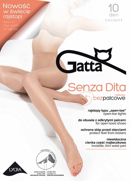 Gatta Senza Dita Toeless - Ultradünne Sommerstrumpfhose mit offener Fußspitze