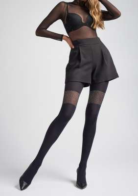 Schwarze Strumpfhose Mit Argyle-Muster Kombinieren  Produktbild-Vorschau 4